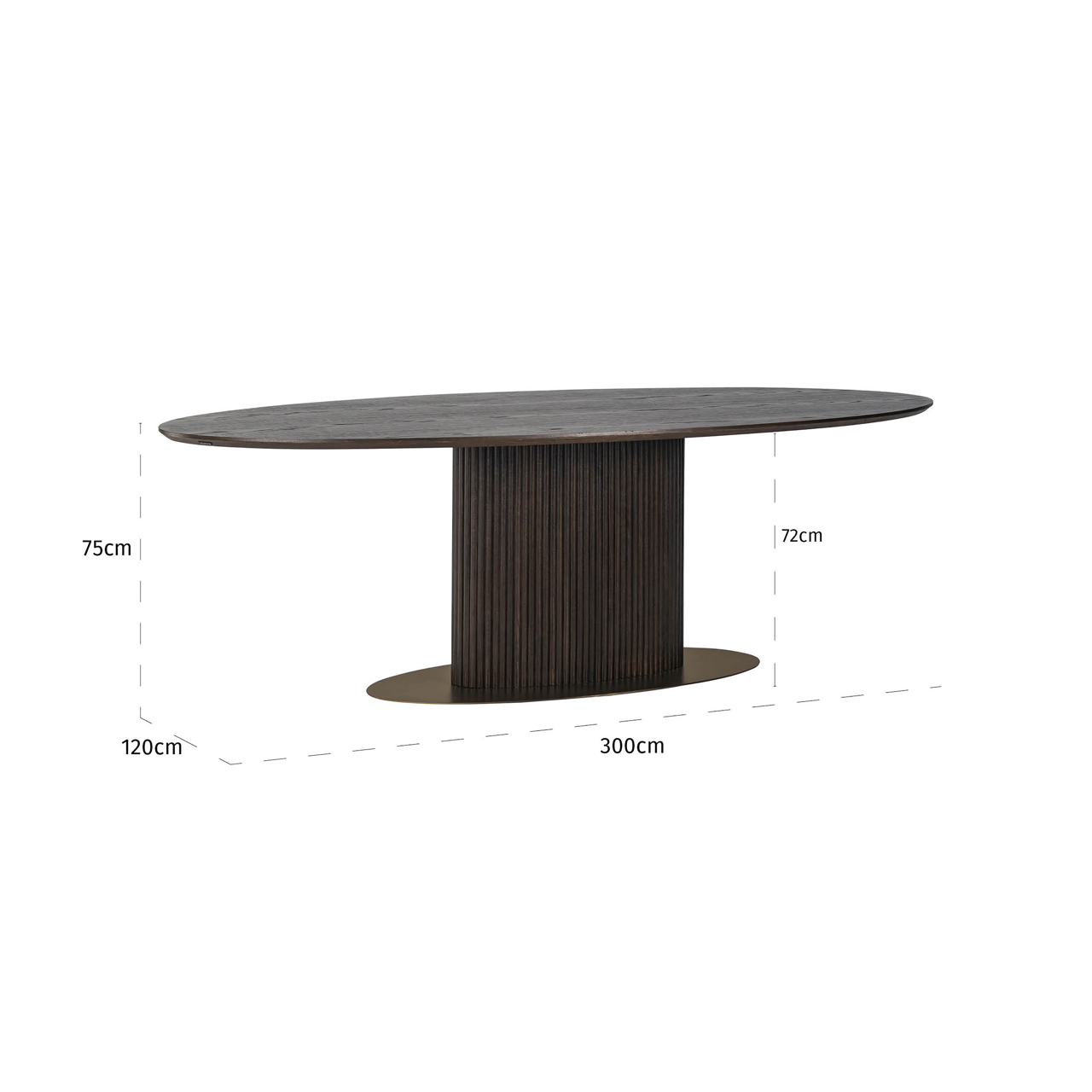 Richmond Interiors Eettafel Luxor brown oval 300