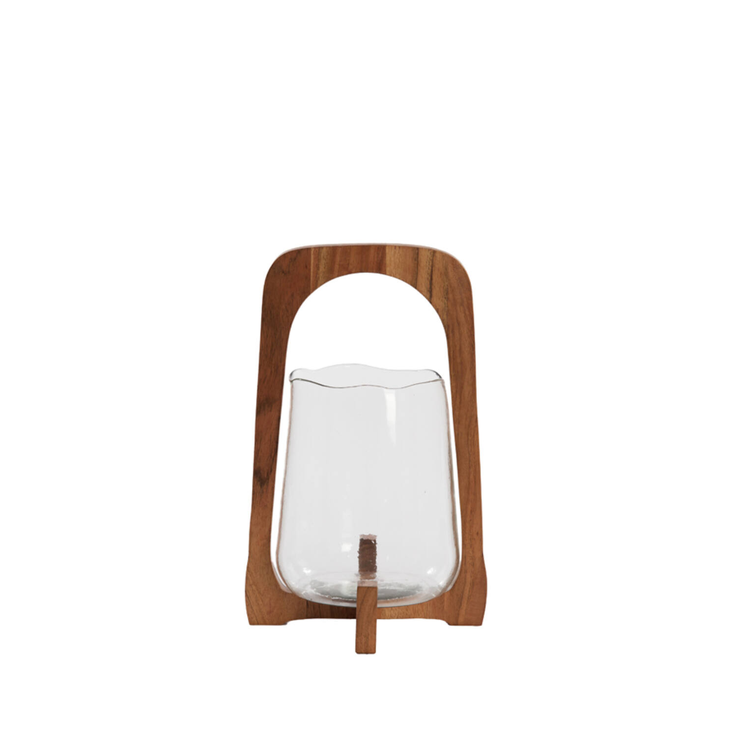 Light & Living Windlicht Ø21,5x35 cm ANOSY glas helder+hout naturel
