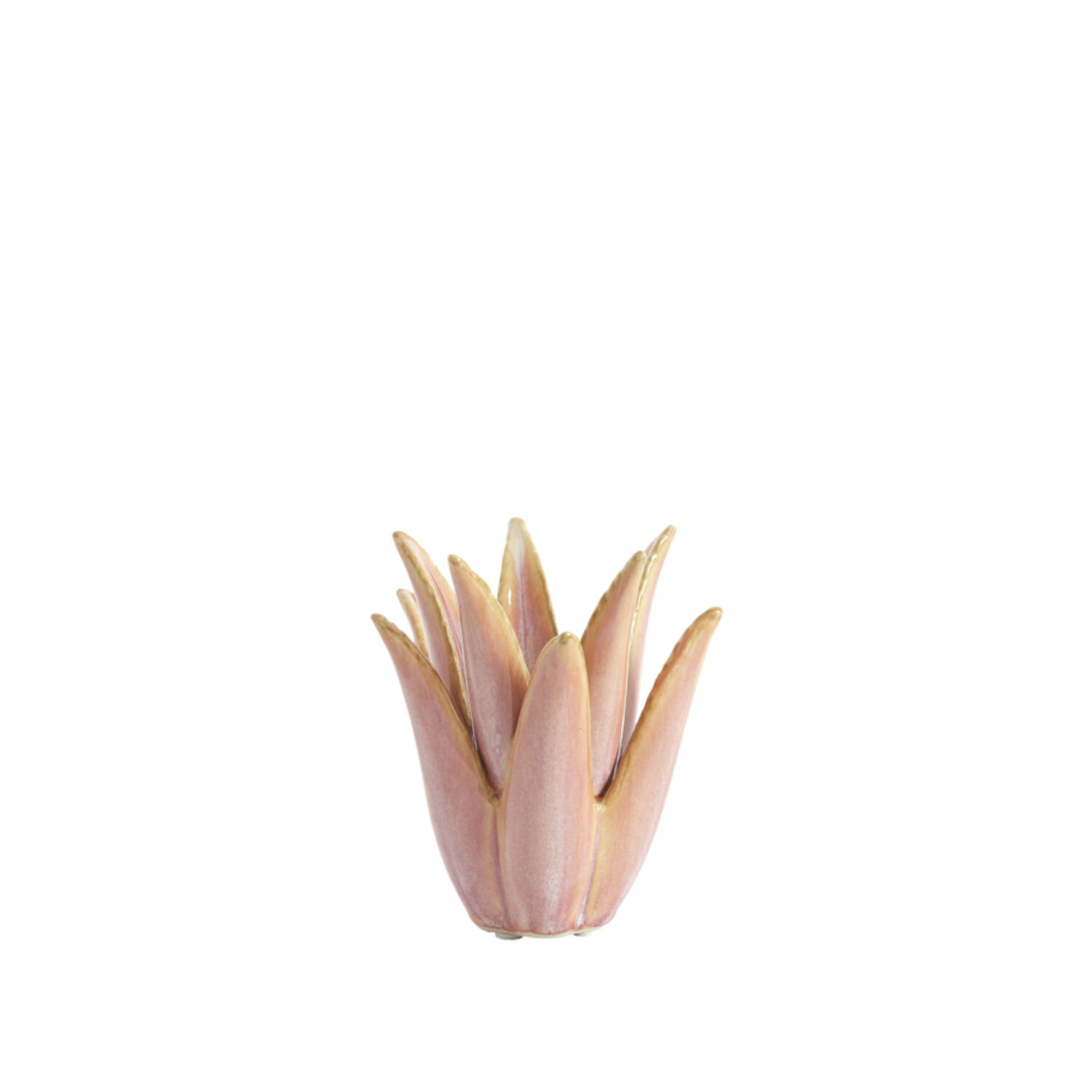 Light & Living Theelicht Ø13x15 cm CACTUS keramiek koraal