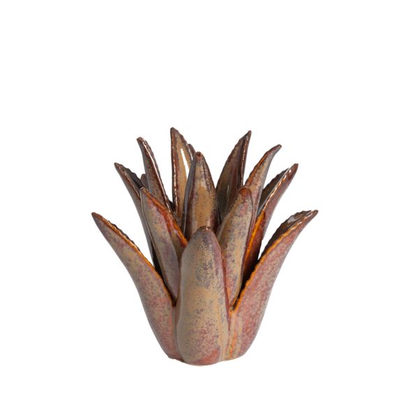 Light & Living Theelicht Ø21x21 cm CACTUS keramiek bruin-grijs