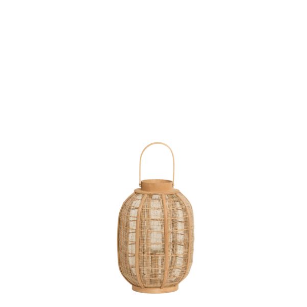 Light & Living Windlicht Ø26x35,5 cm CIVENNA raffia naturel+hout naturel
