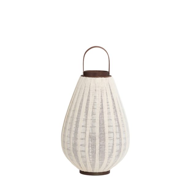 Light & Living Windlicht Ø36x55 cm DAZIO linnen naturel+donker bruin hout