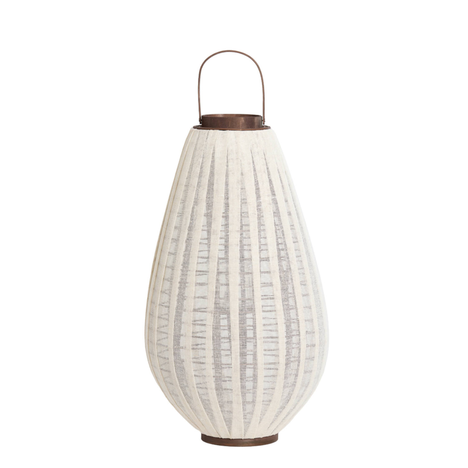 Light & Living Windlicht Ø38x70 cm DAZIO linnen naturel+donker bruin hout