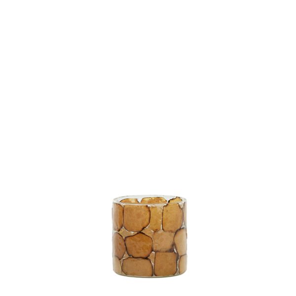 Light & Living Theelicht Ø10x11 cm DRONERO glas transparant+bruin