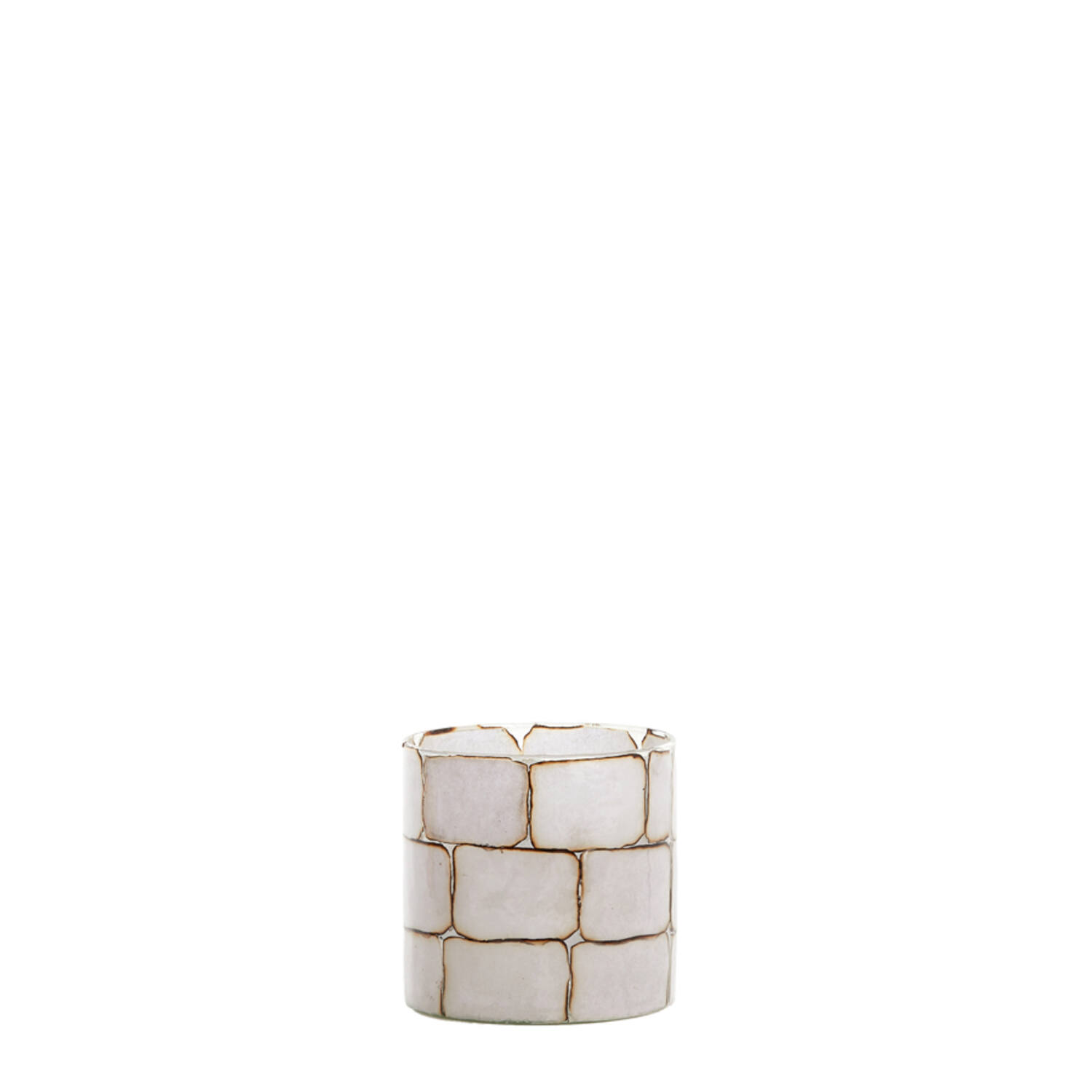 Light & Living Theelicht Ø10x11 cm DRONERO glas transparant+wit
