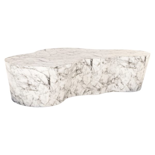 Richmond Interiors Buiten salontafel Rockyard white marble look