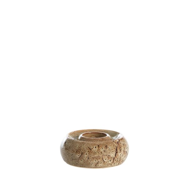 Light & Living Theelichthouder Ø12,5x5 cm OTHONI keramiek bruin