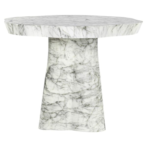 Richmond Interiors Outdoor eettafel Rockyard white marble look 100Ø