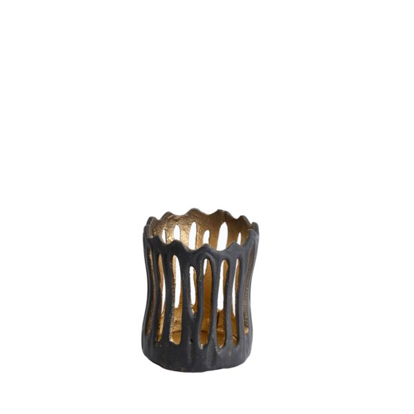 Light & Living Theelicht Ø8,5x10 cm TIVOLI zwart+goud