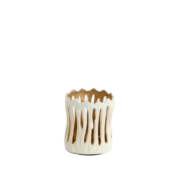 Light & Living Theelicht Ø8,5x10 cm TIVOLI crème+goud