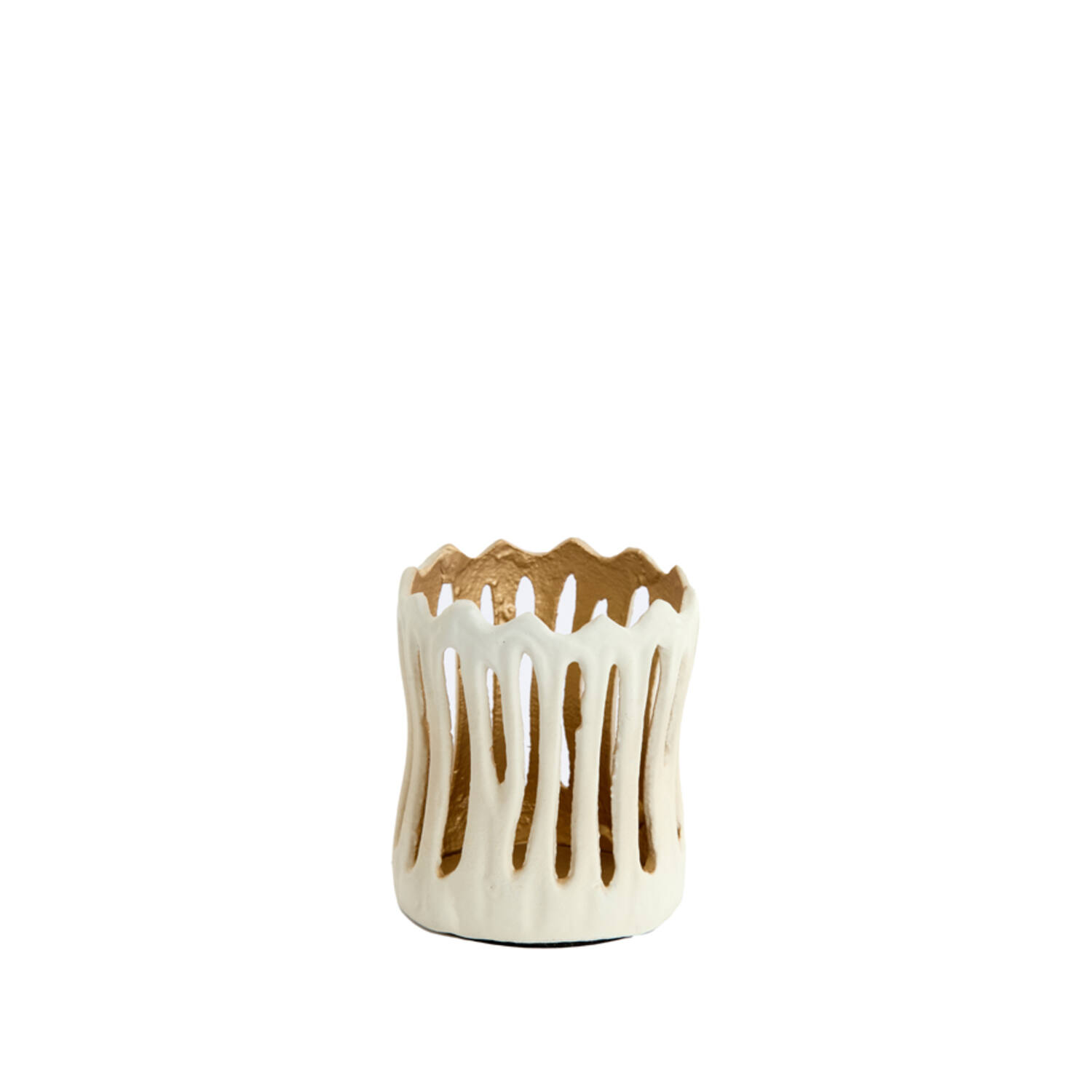Light & Living Theelicht Ø8,5x10 cm TIVOLI crème+goud
