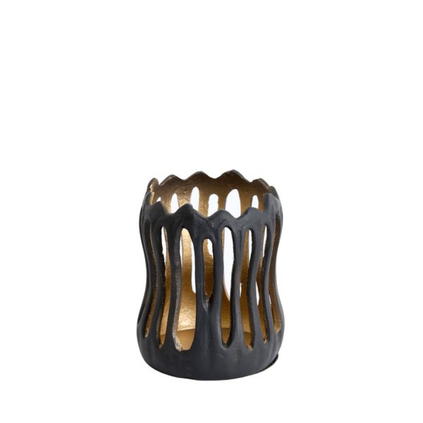 Light & Living Theelicht Ø11x13 cm TIVOLI zwart+goud