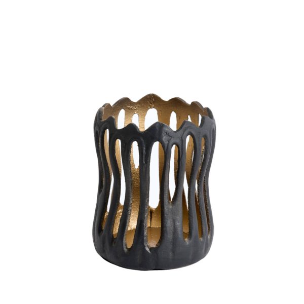 Light & Living Theelicht Ø13x16 cm TIVOLI zwart+goud