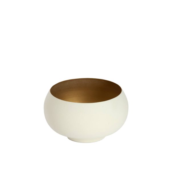 Light & Living Theelicht Ø15x9 cm RAPALLO mat crème+goud