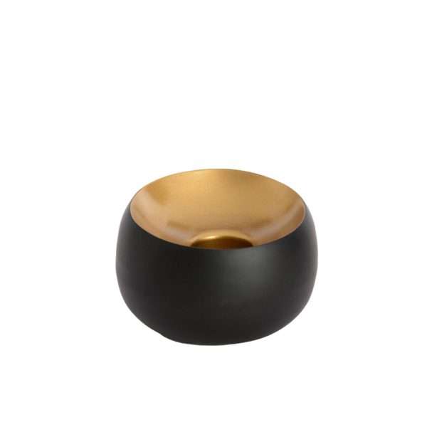 Light & Living Theelicht Ø15x10 cm VEROLI mat zwart+goud
