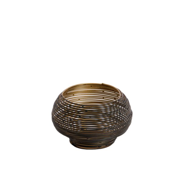 Light & Living Theelicht Ø12x8 cm URBINO mat zwart+goud
