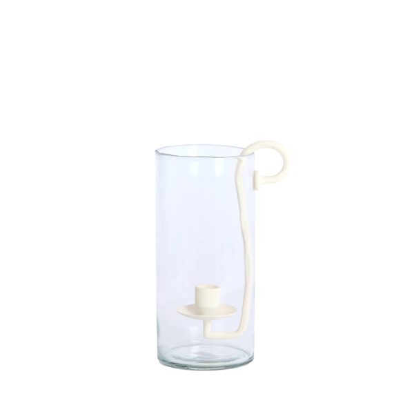 Light & Living Windlicht 17x13x28,5 cm DOLEGA glas helder+crème
