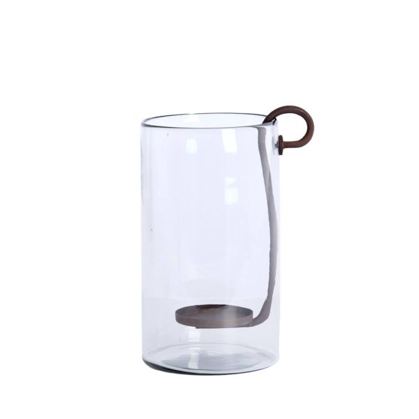 Light & Living Windlicht 23x18x33 cm DOLEGA glas helder+antiek donker bruin