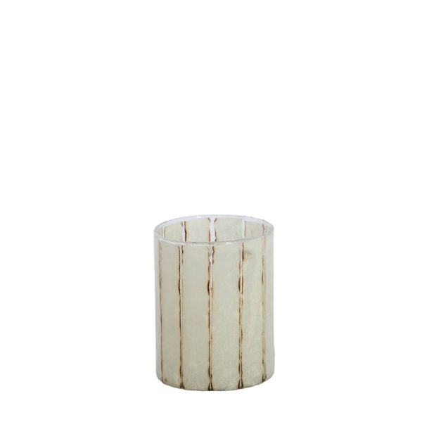 Light & Living Theelicht Ø10x13 cm DRINO glas transparant+wit