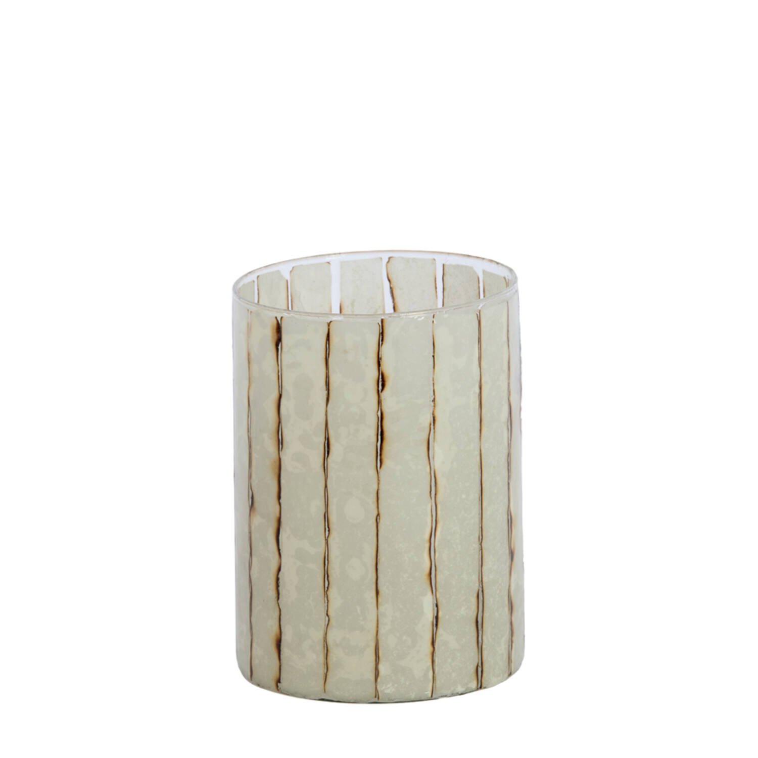 Light & Living Theelicht Ø14x20 cm DRINO glas transparant+wit
