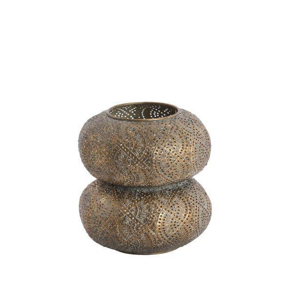 Light & Living Windlicht Ø18,5x18,5 cm KAITO bruin goud