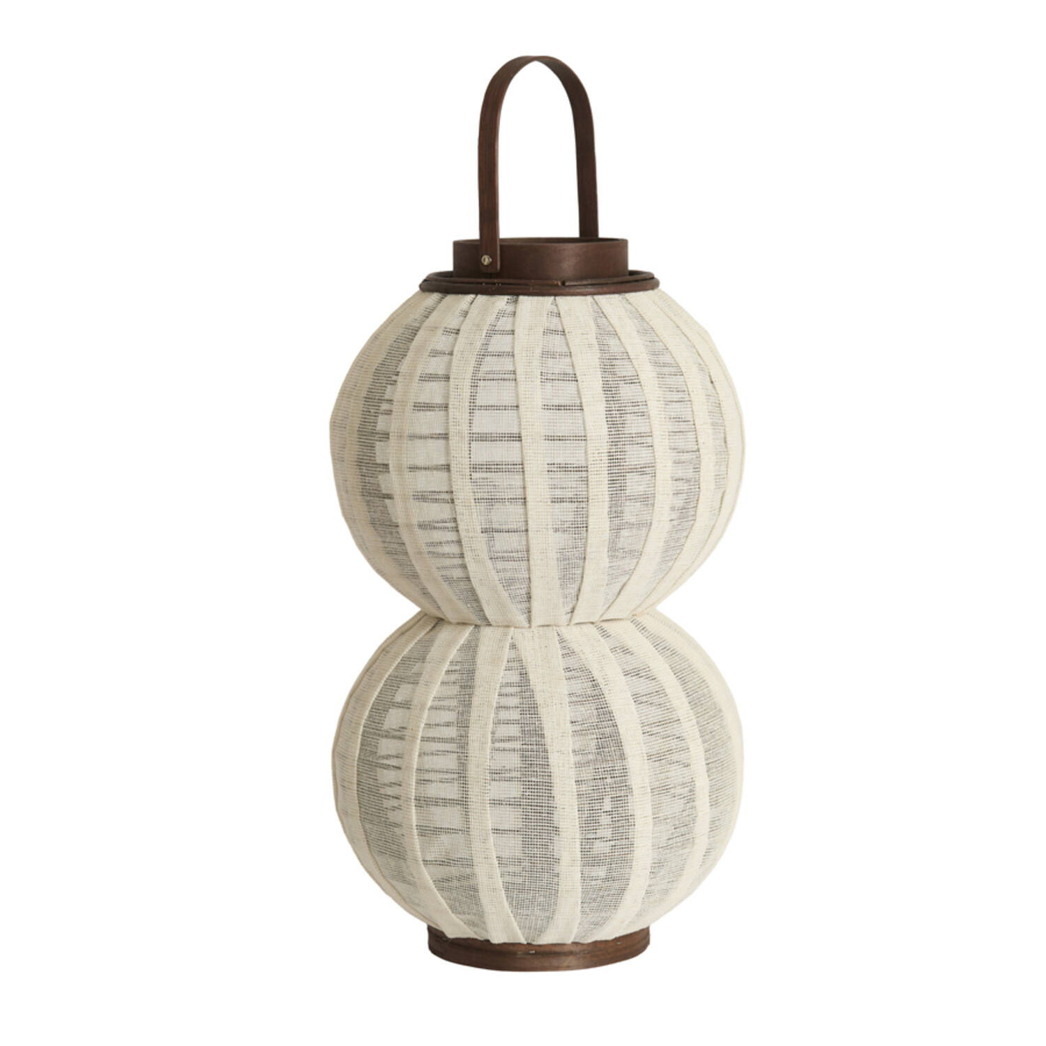 Light & Living Windlicht Ø31x64 cm ARBORE linnen bruin+hout donker bruin