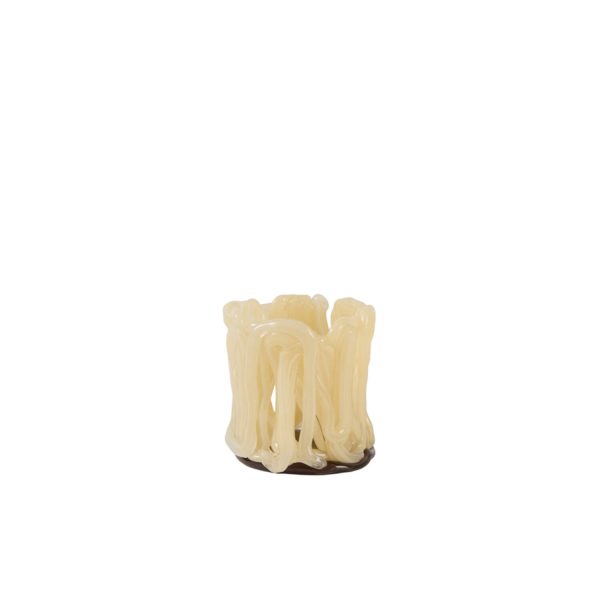 Light & Living Theelicht Ø10,5x11 cm MIRAY glas beige+donker bruin