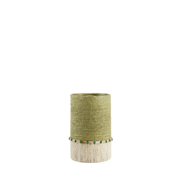 Light & Living Theelichthouder Ø15x25 cm MELORA licht groen+crème
