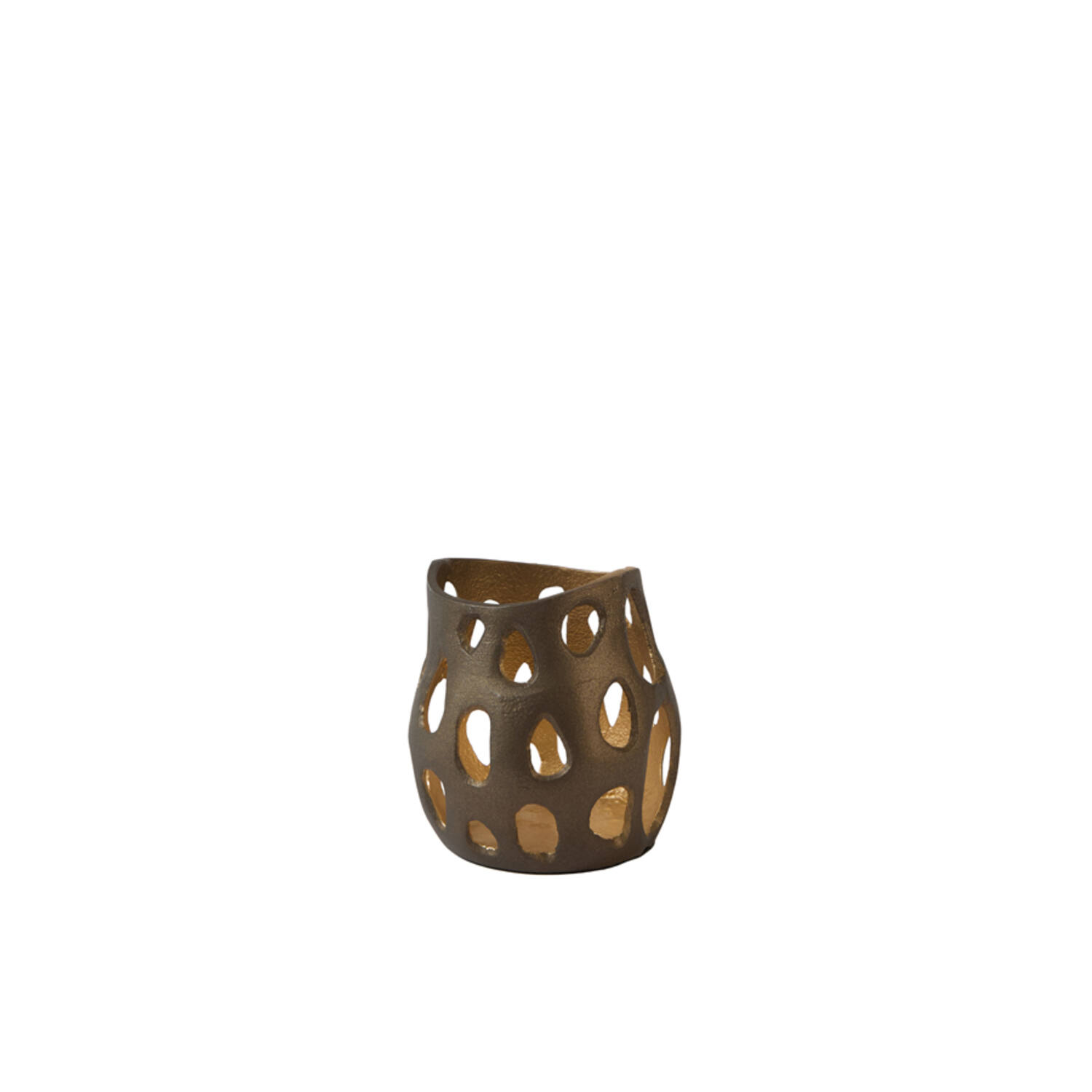 Light & Living Theelicht Ø10x10 cm SARANI mat bruin-brons+goud