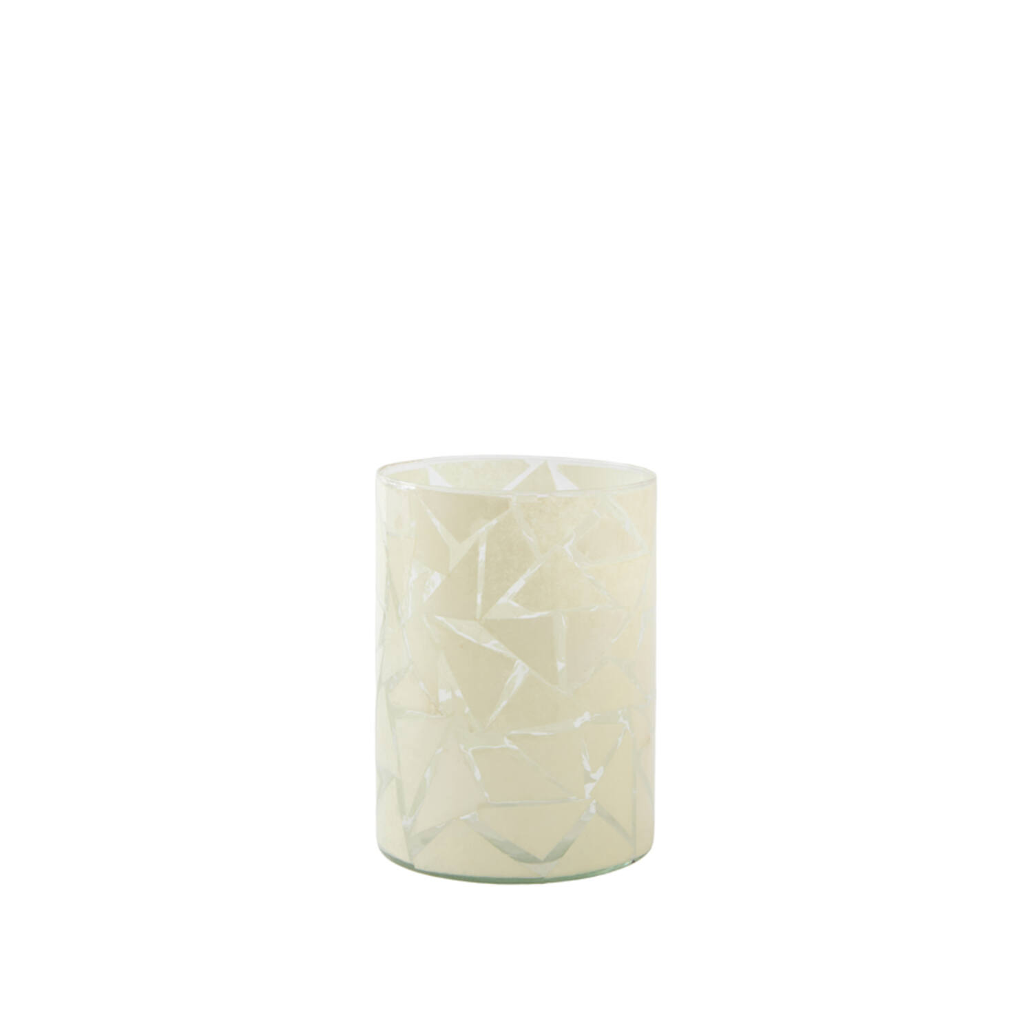 Light & Living Theelicht Ø14x20 cm ZENAYA glas transparant+crème