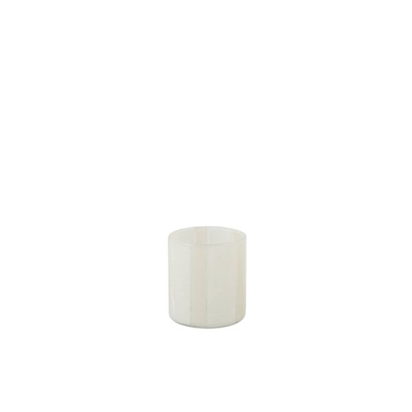 Light & Living Theelicht Ø8x9 cm DRINO glas transparant+crème+beige