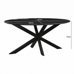 Livingfurn Marble Oval Spider Black 180cm