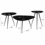 Livingfurn Brix Loua Black set of 3