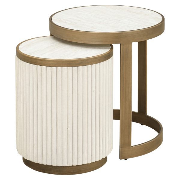 Richmond Interiors Bijzettafel Tivoli white (Set of 2)