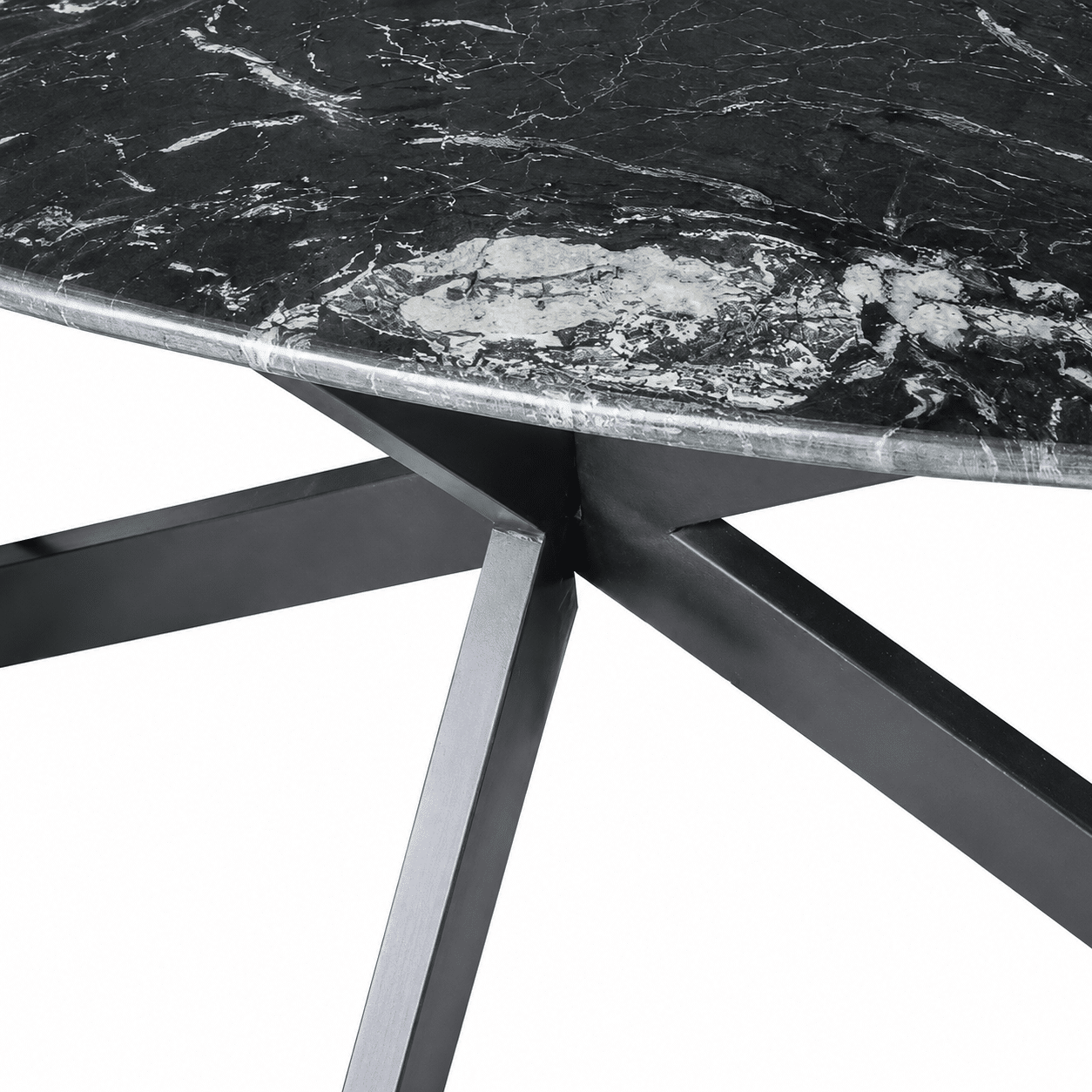 Livingfurn Marble Oval Spider Black 180cm