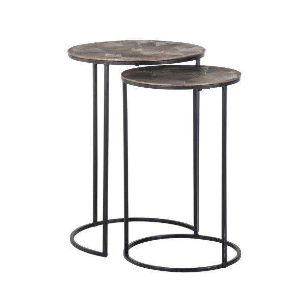 Richmond Interiors Bijzettafel Tulum brushed gold (Set of 2)