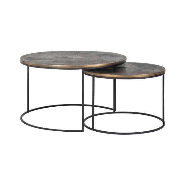 Richmond Interiors Salontafel Tulum brushed gold (Set of 2)
