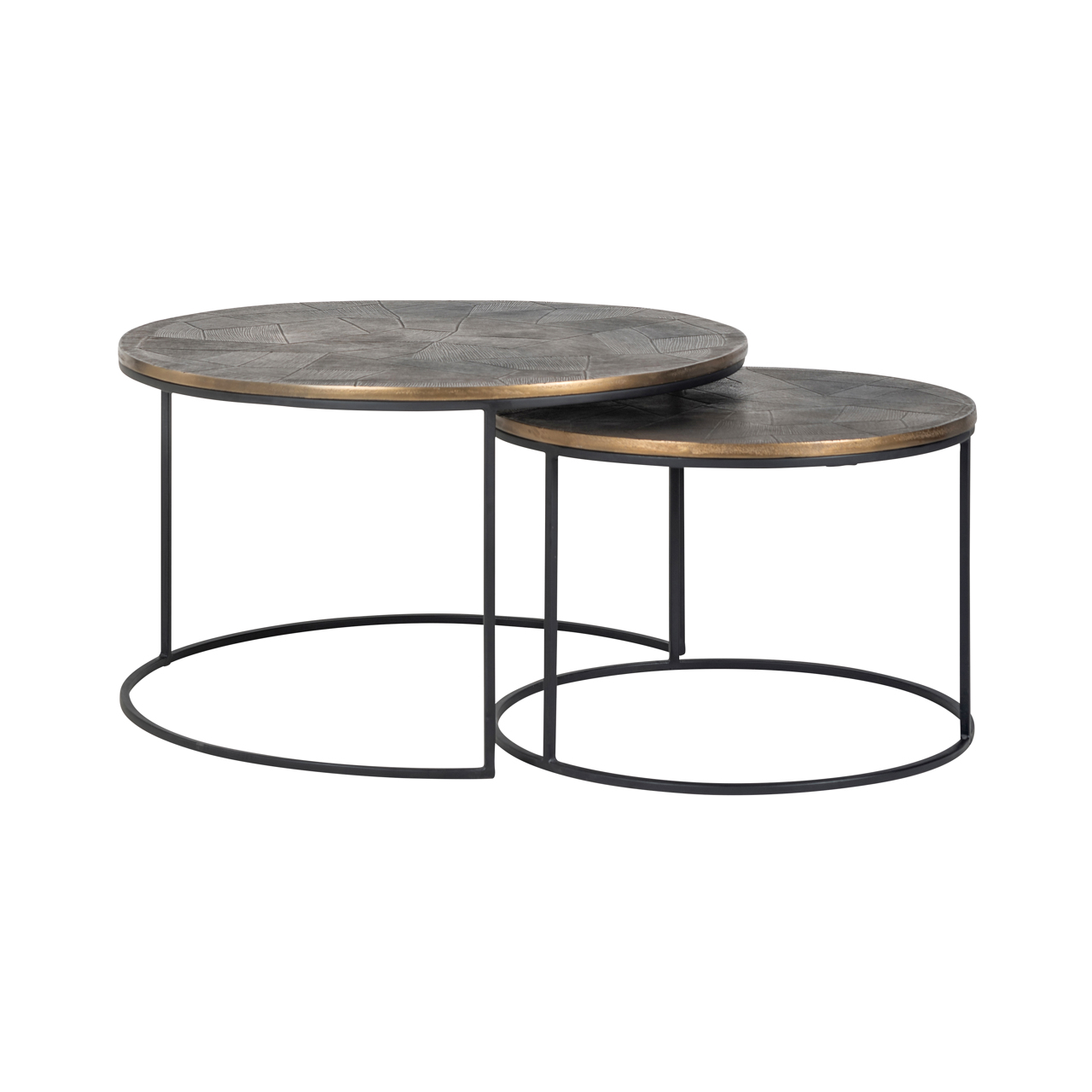 Richmond Interiors Salontafel Tulum brushed gold (Set of 2)