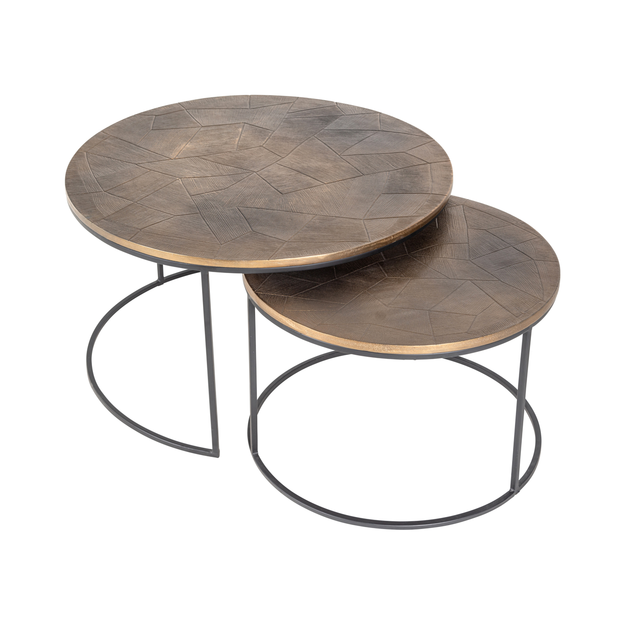 Richmond Interiors Salontafel Tulum brushed gold (Set of 2)