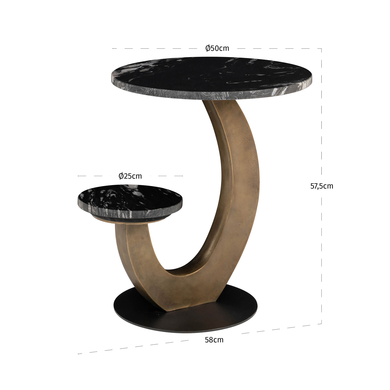 Richmond Interiors Bijzettafel Tibby black