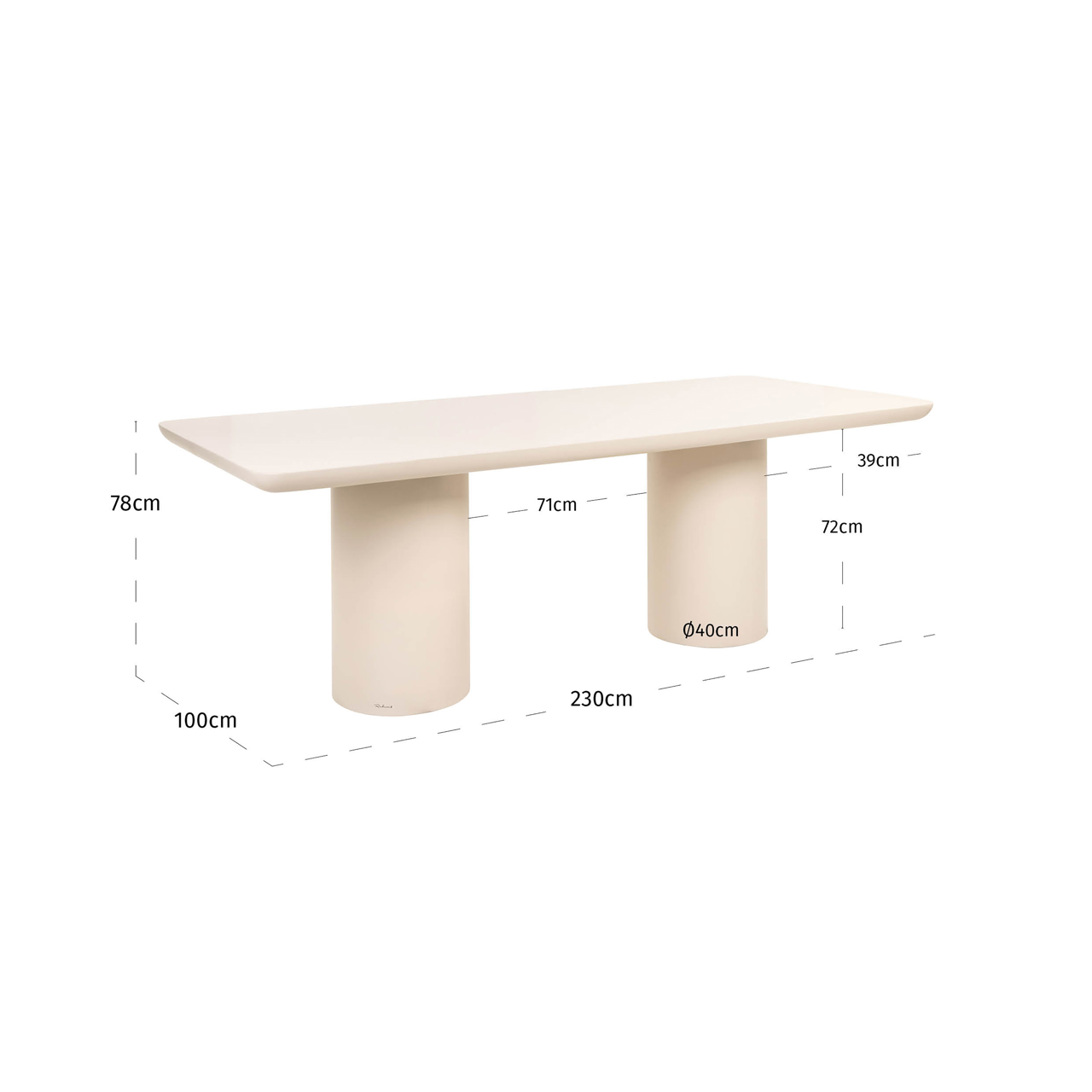 Richmond Interiors Outdoor eettafel Urban Bloom sandstone 230