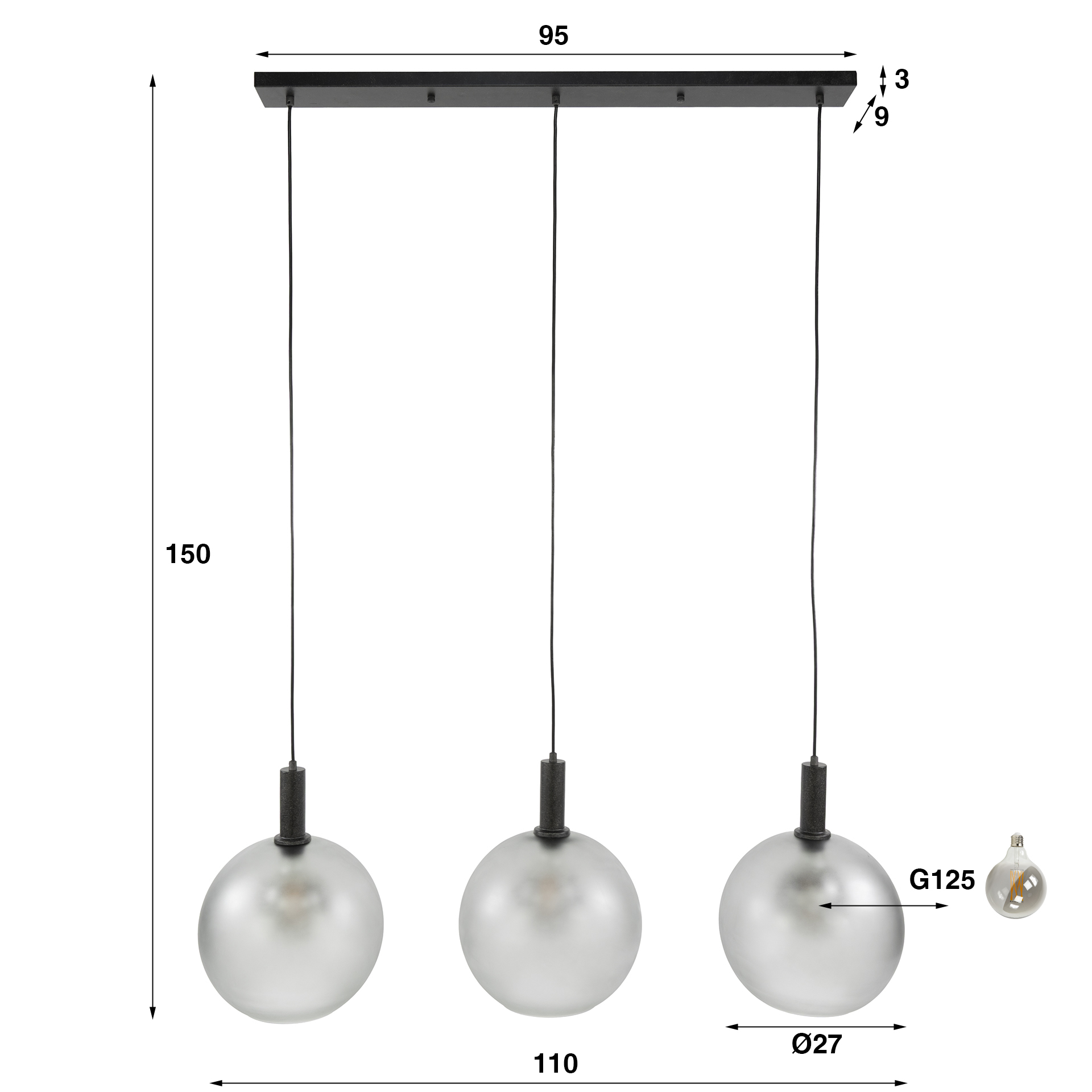 Zijlstra Hanglamp Bubble Frosted 3L
