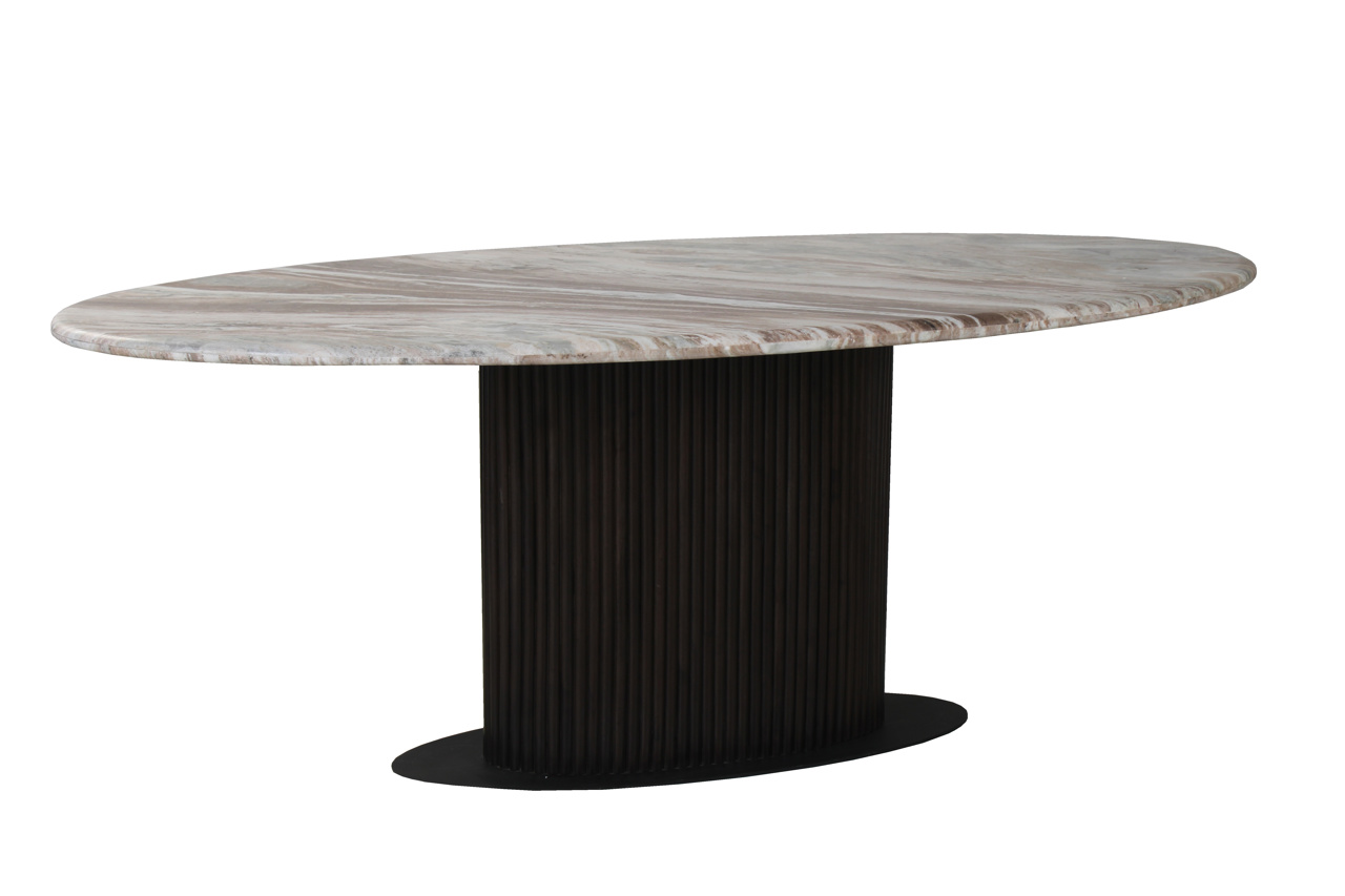 Richmond Interiors Eettafel Rashford Blush beige oval 200