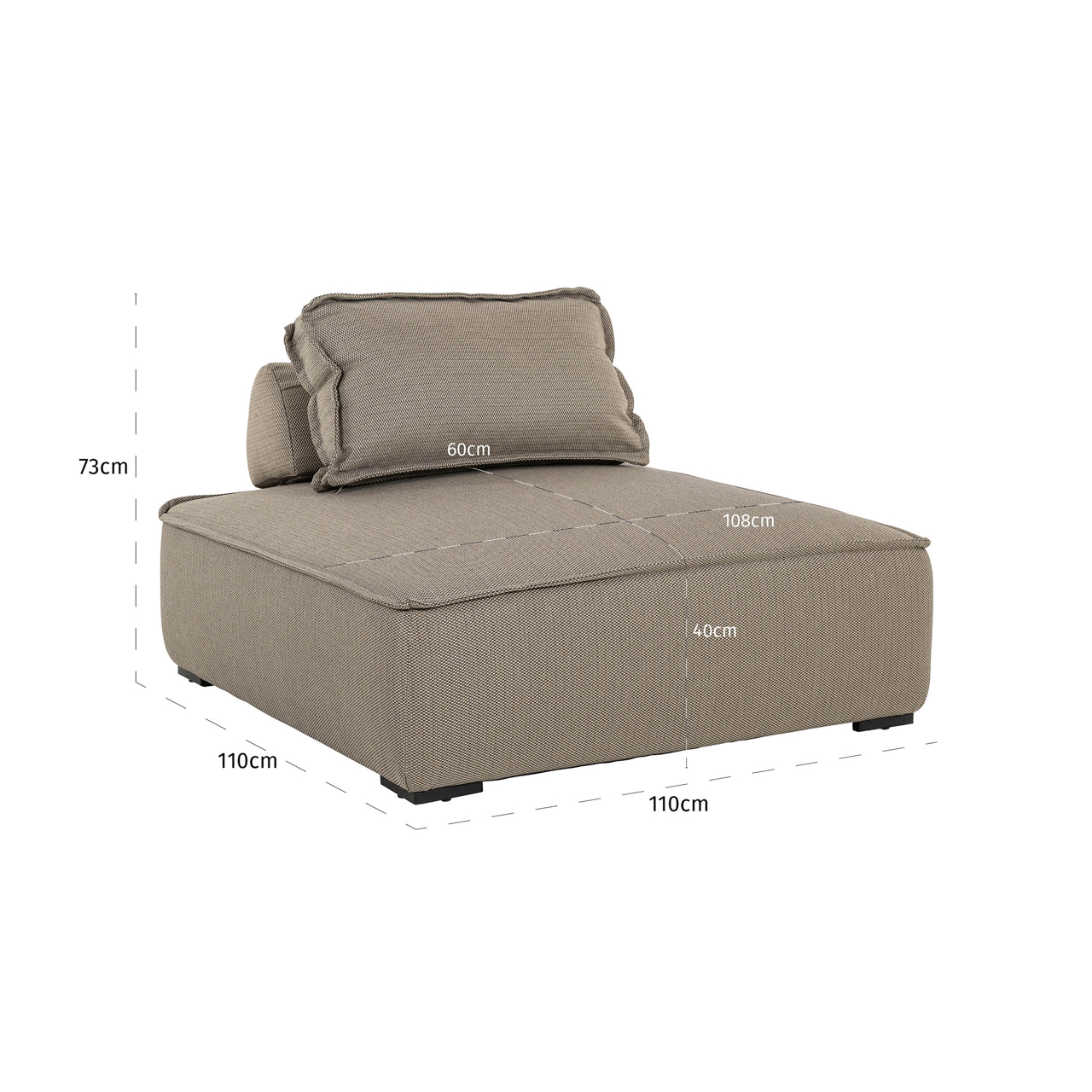 Richmond Interiors Outdoor lounge stoel Jondal taupe