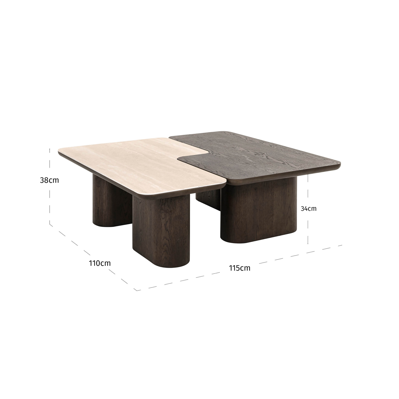 Richmond Interiors Salontafel Nando brown (Set of 2)