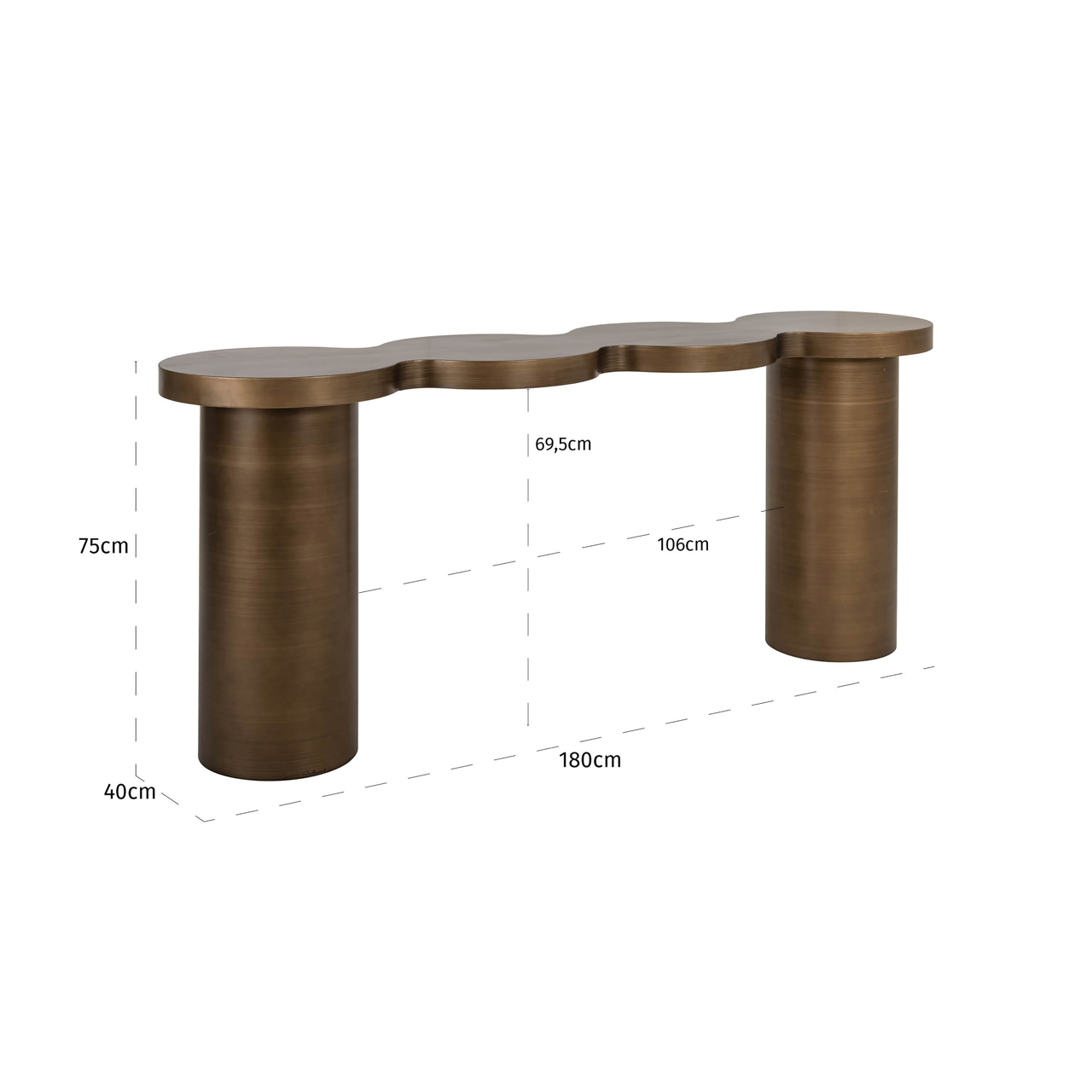 Richmond Interiors Console Bubba brushed gold