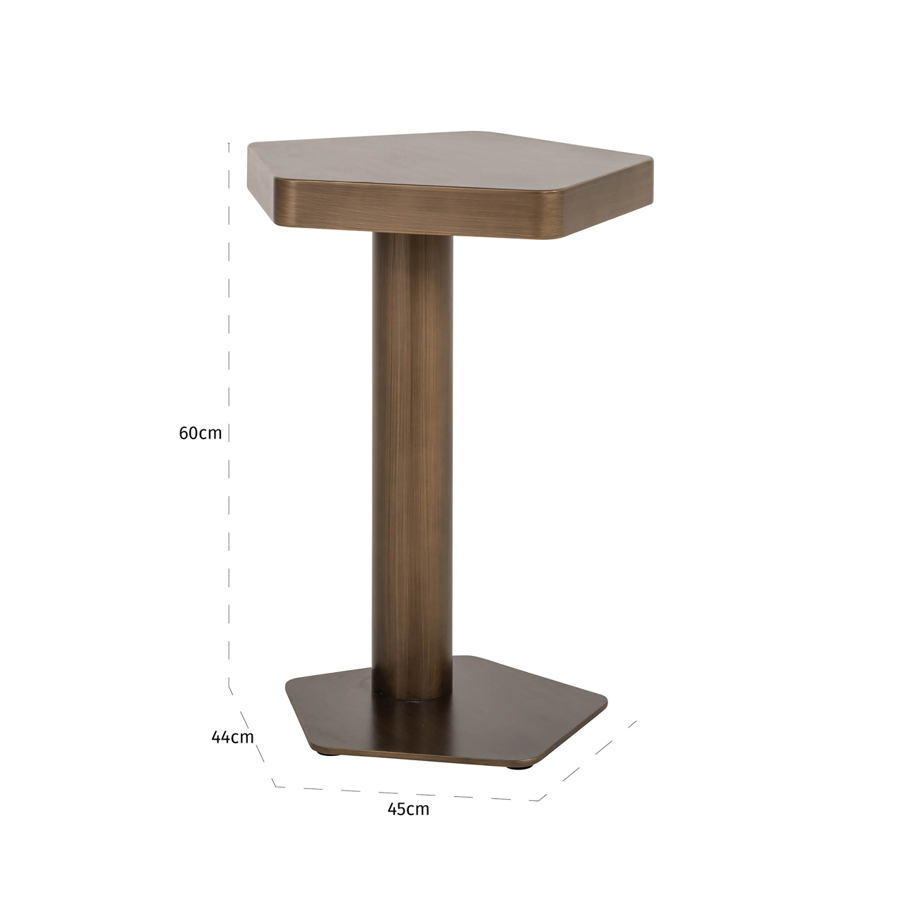 Richmond Interiors Bankbijzettafel Hexa brushed gold