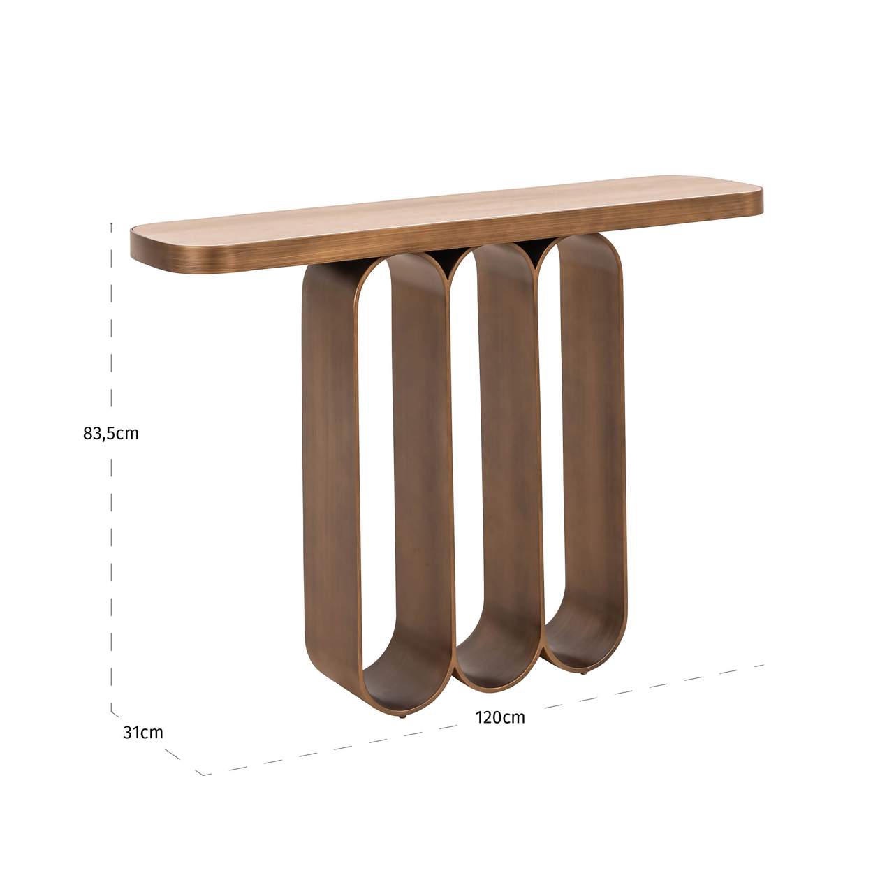 Richmond Interiors Console Locarno brushed gold
