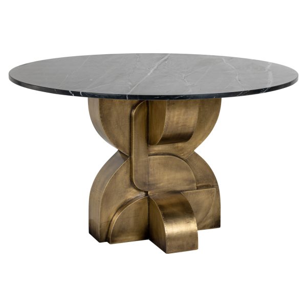 Richmond Interiors Eettafel Maddox black/gold 130Ø