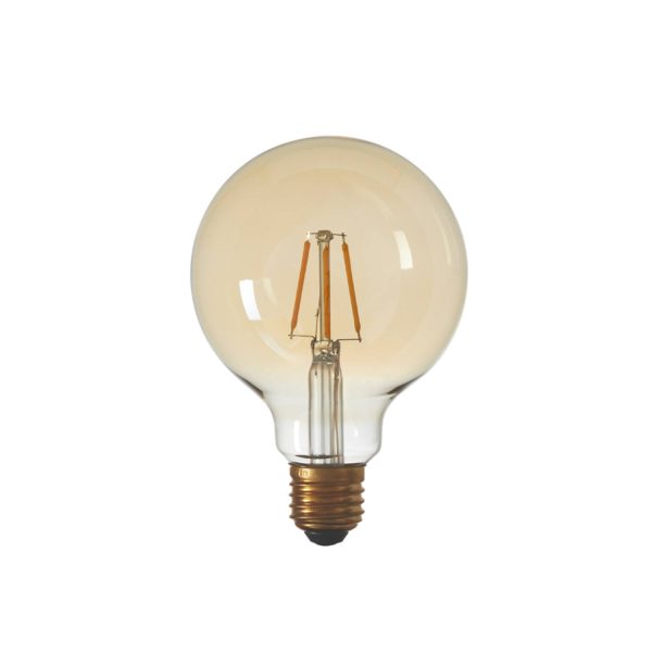 Light & Living LED globe Ø9,5x13 cm LIGHT 3W amber E27 dimbaar